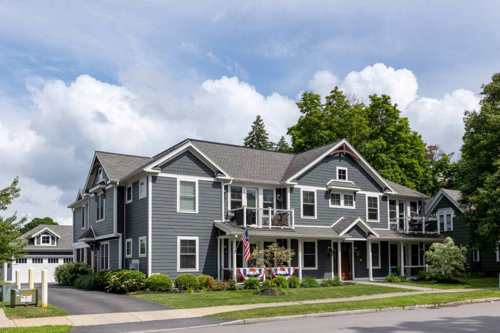 In 2010, the Fairport Urban Renewal Agency acquired this deteriorating property and requested redevelopment proposals. A local developer purchased the property, demolished the existing building and redeveloped the site into 5 market rate apartments, which were leased out upon opening in September 2012.