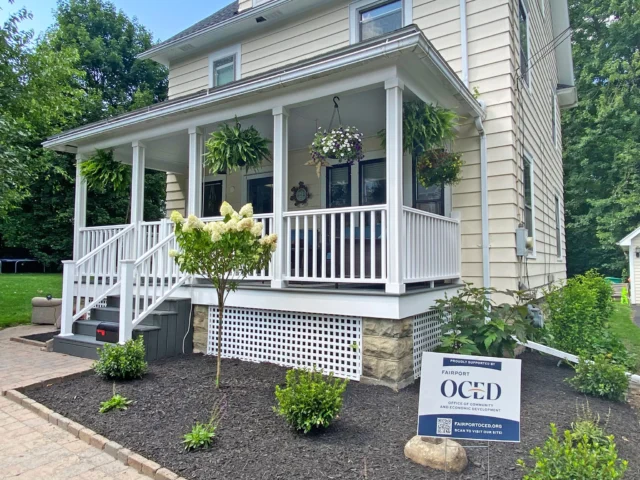Spring has arrived and it's time to get ready for #FrontPorchFriendly season. Our Front Porch Grants program assists homeowners who want to improve their front porches, by providing a $2000 matching grant from our Fairport Urban Renewal Agency. Since the program’s beginning in 2018, we have worked with 74 homeowners who have collectively invested more than $585,000 to create these welcoming spaces that enhance their homes and our community. Learn more:
https://fairportoced.org/how-we-help/#for-residents